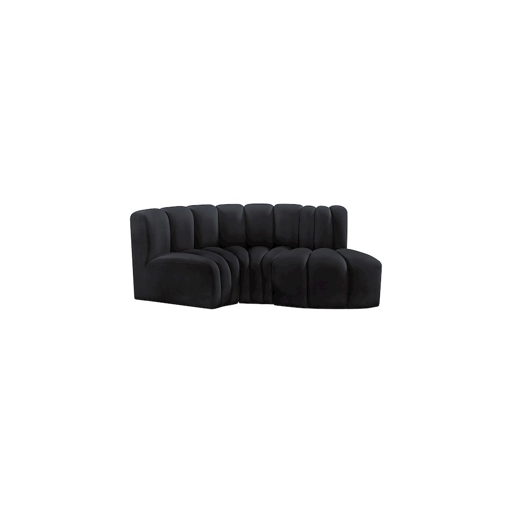 Arc Black Velvet Modular Sofa. Picture 8
