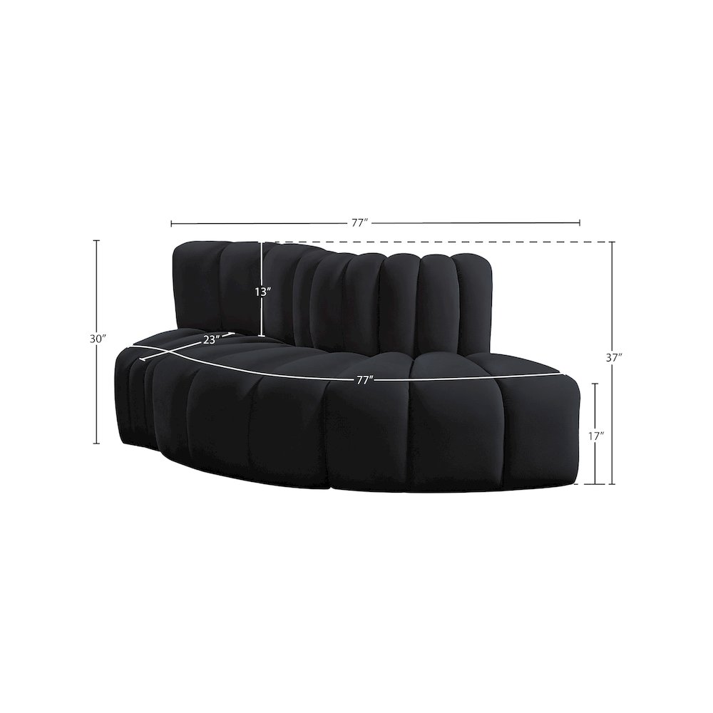 Arc Black Velvet Modular Sofa. Picture 8