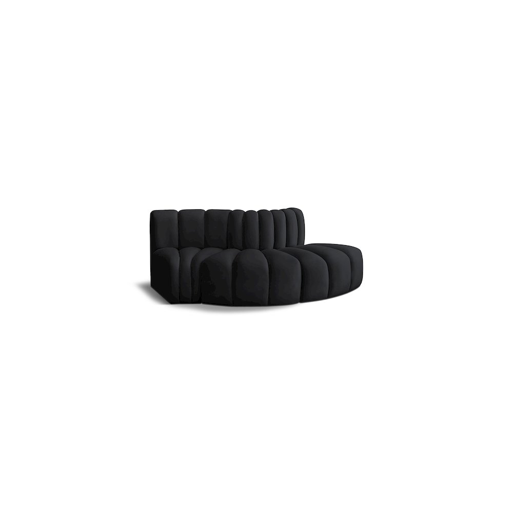 Arc Black Velvet Modular Sofa. Picture 1