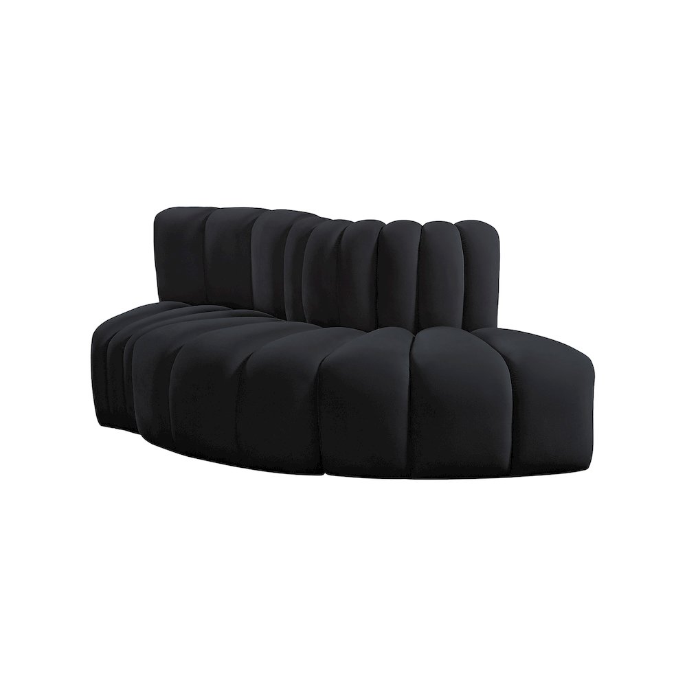 Arc Black Velvet Modular Sofa. Picture 7