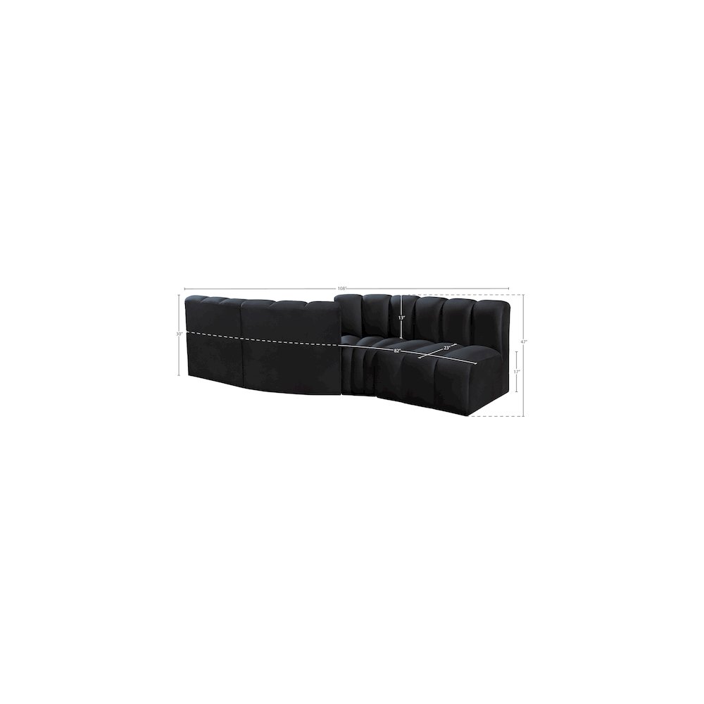 Arc Black Velvet Modular Sofa. Picture 8