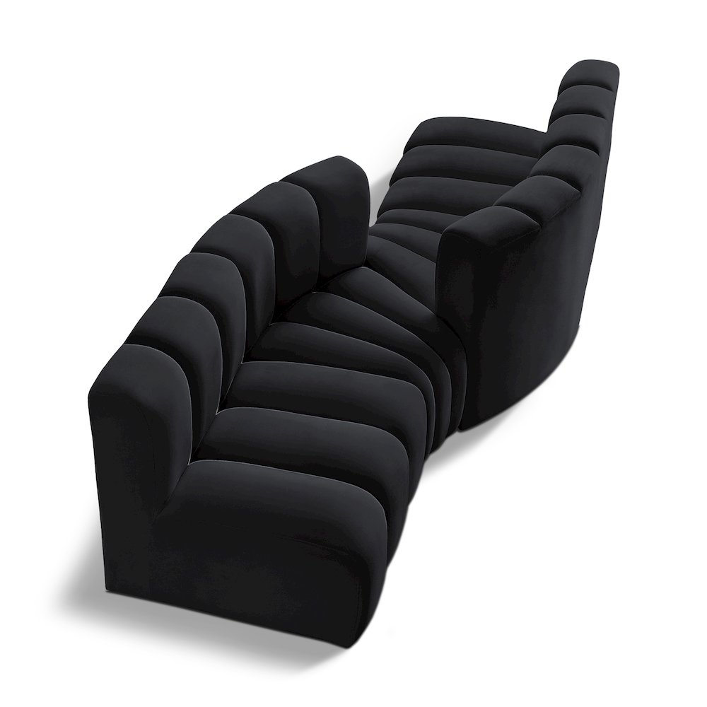 Arc Black Velvet Modular Sofa. Picture 1