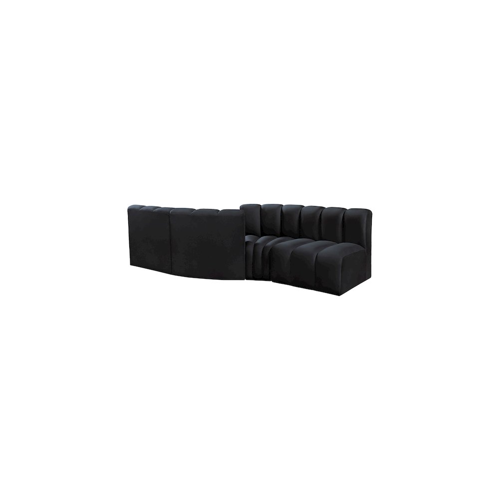 Arc Black Velvet Modular Sofa. Picture 3