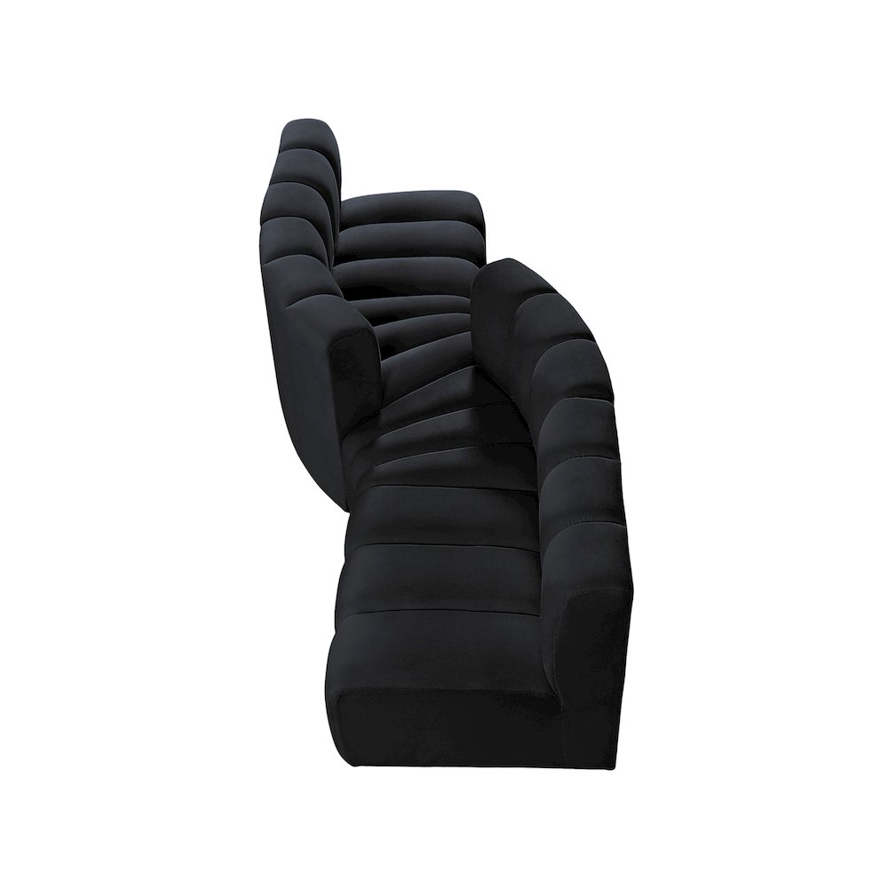 Arc Black Velvet Modular Sofa. Picture 4