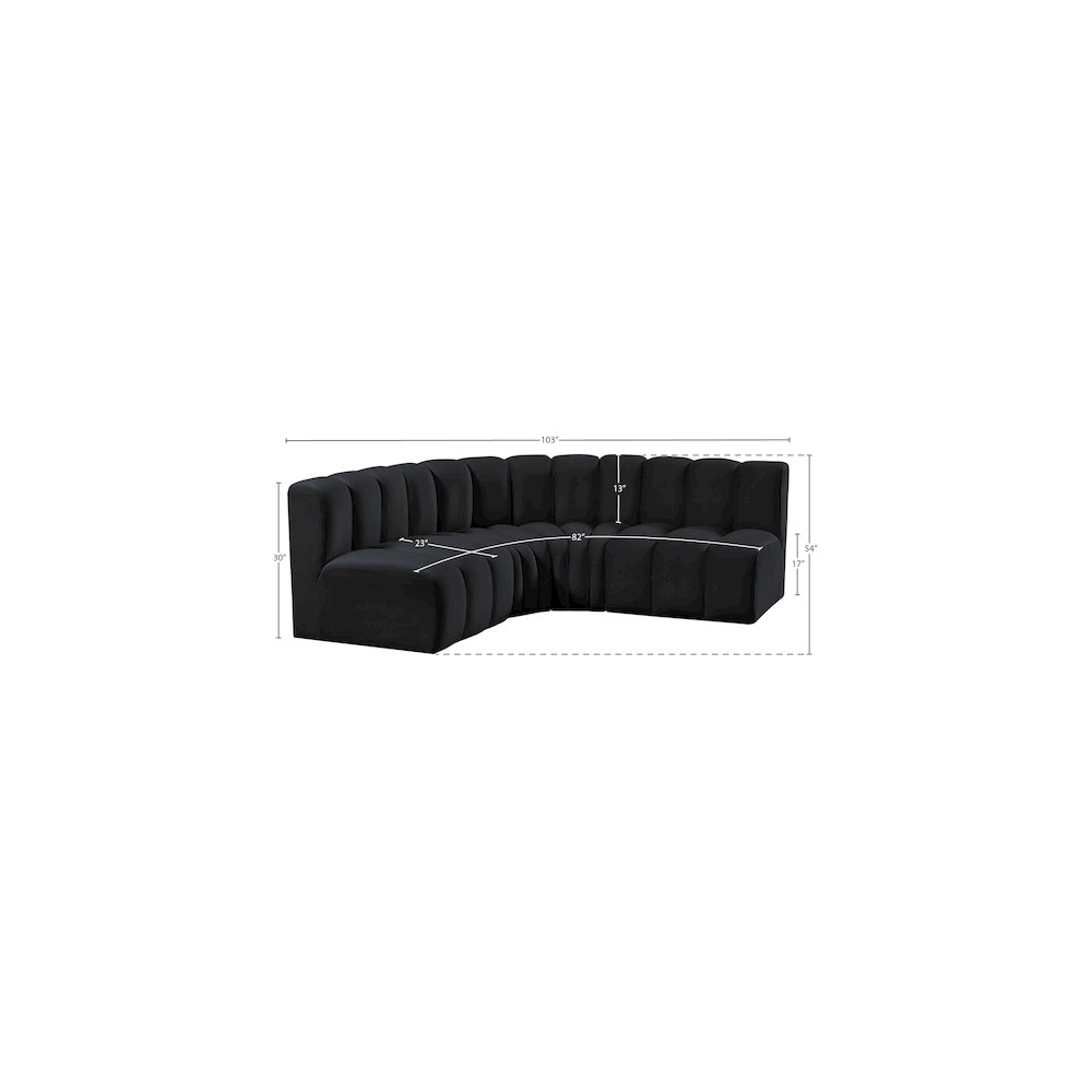 Arc Black Velvet Modular Sofa. Picture 10