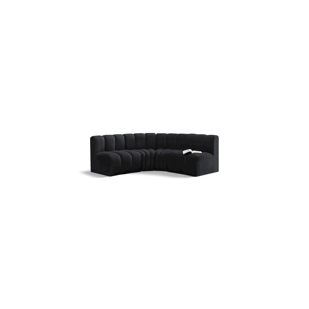 Arc Black Velvet Modular Sofa. Picture 1