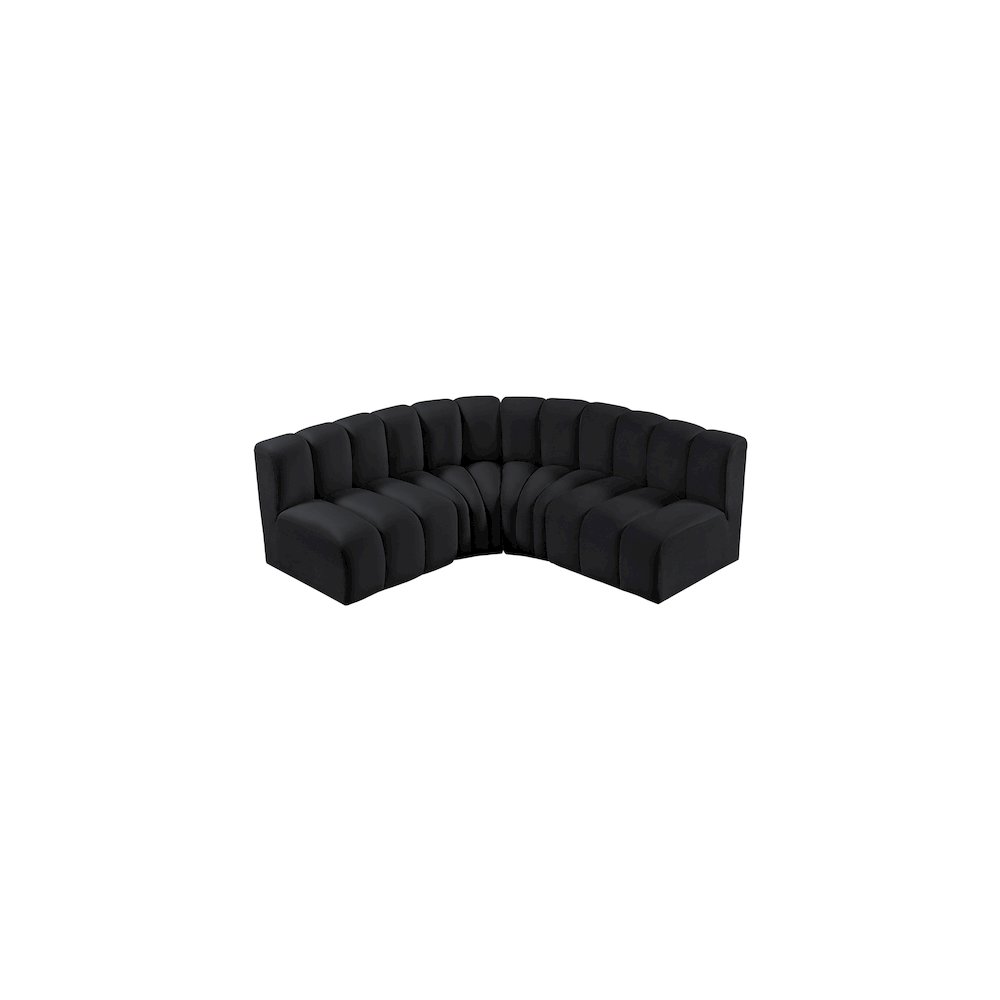 Arc Black Velvet Modular Sofa. Picture 4