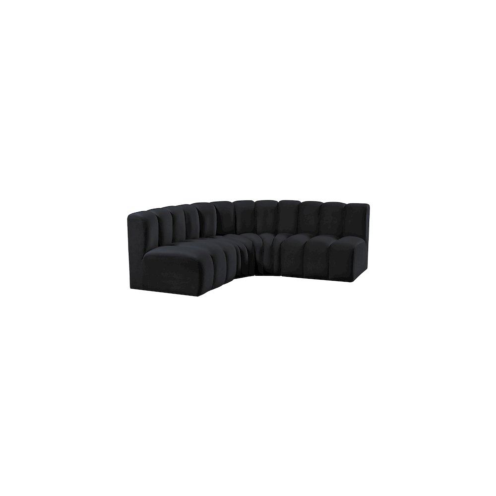 Arc Black Velvet Modular Sofa. Picture 5