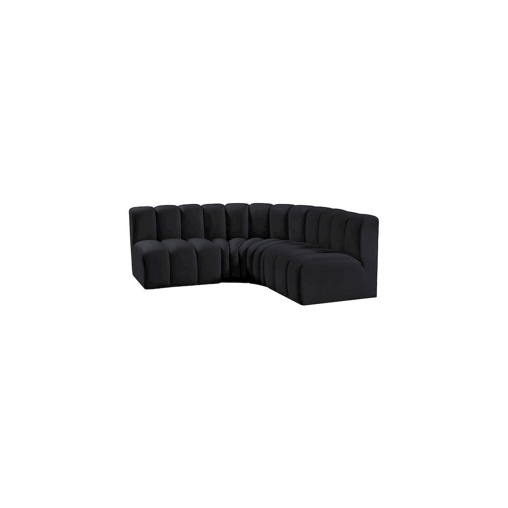 Arc Black Velvet Modular Sofa. Picture 6