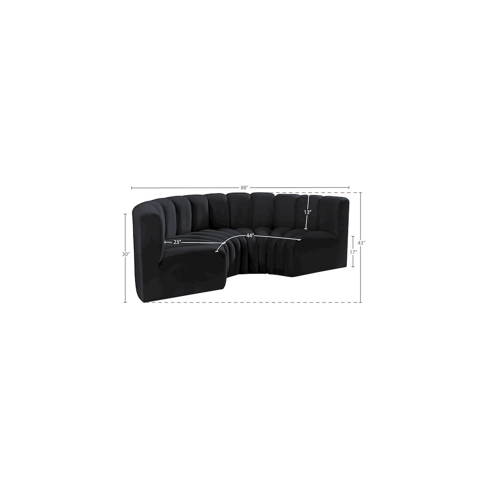 Arc Black Velvet Modular Sofa. Picture 10
