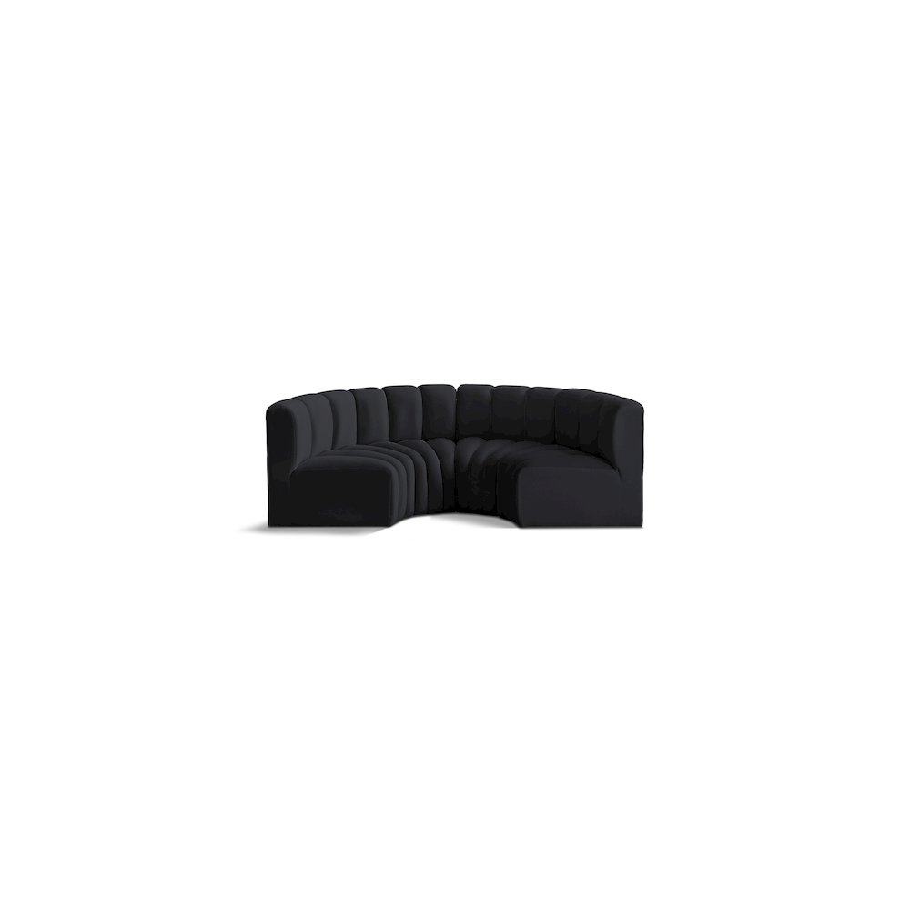 Arc Black Velvet Modular Sofa. Picture 1