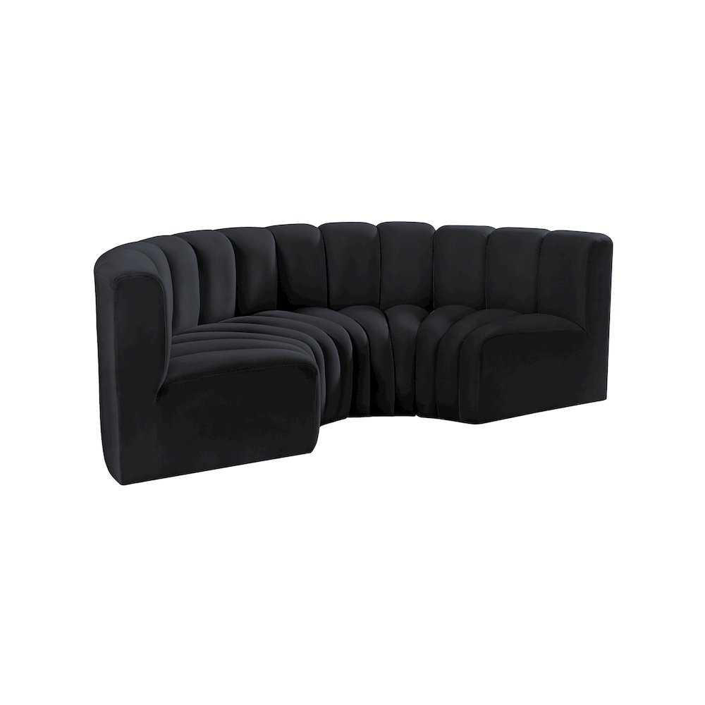 Arc Black Velvet Modular Sofa. Picture 5