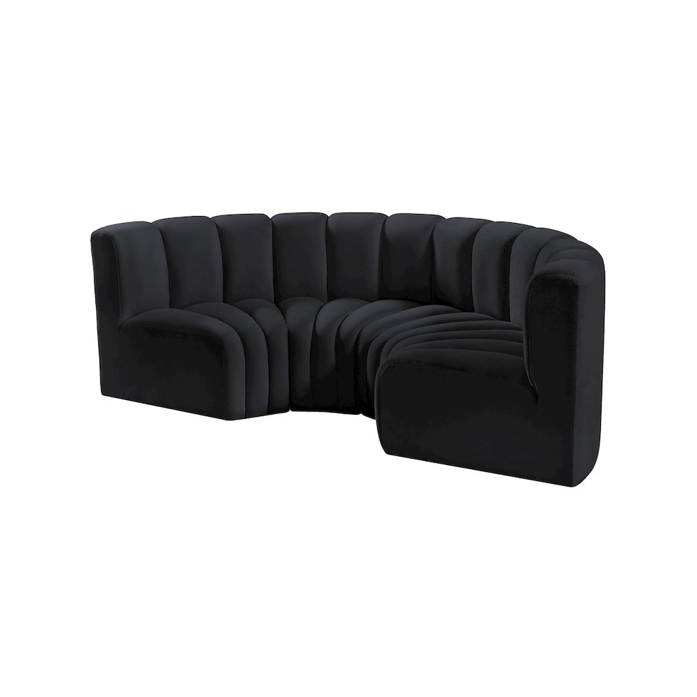 Arc Black Velvet Modular Sofa. Picture 6