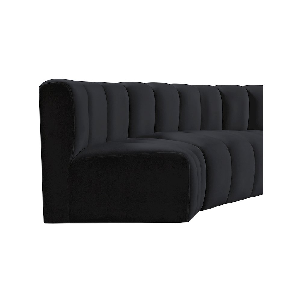 Arc Black Velvet Modular Sofa. Picture 9