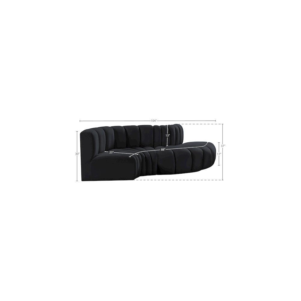 Arc Black Velvet Modular Sofa. Picture 10
