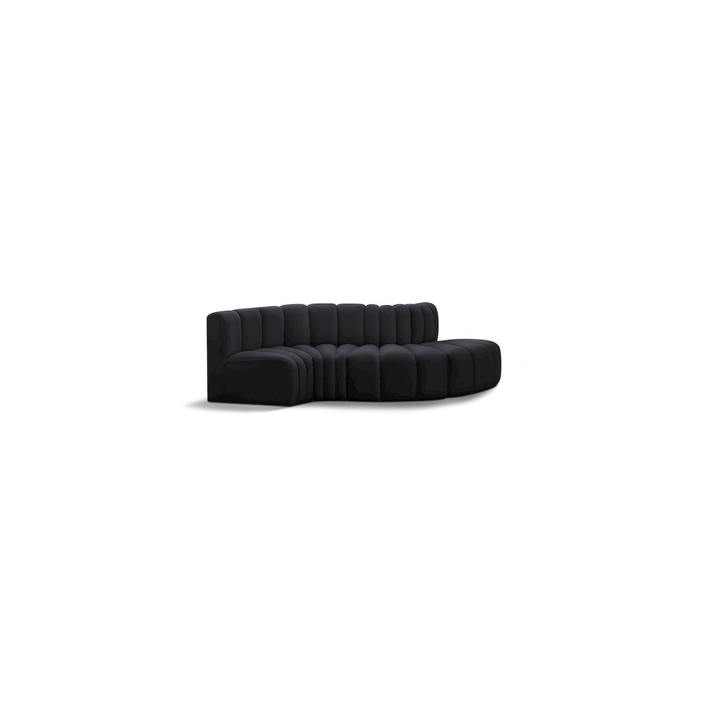 Arc Black Velvet Modular Sofa. Picture 1