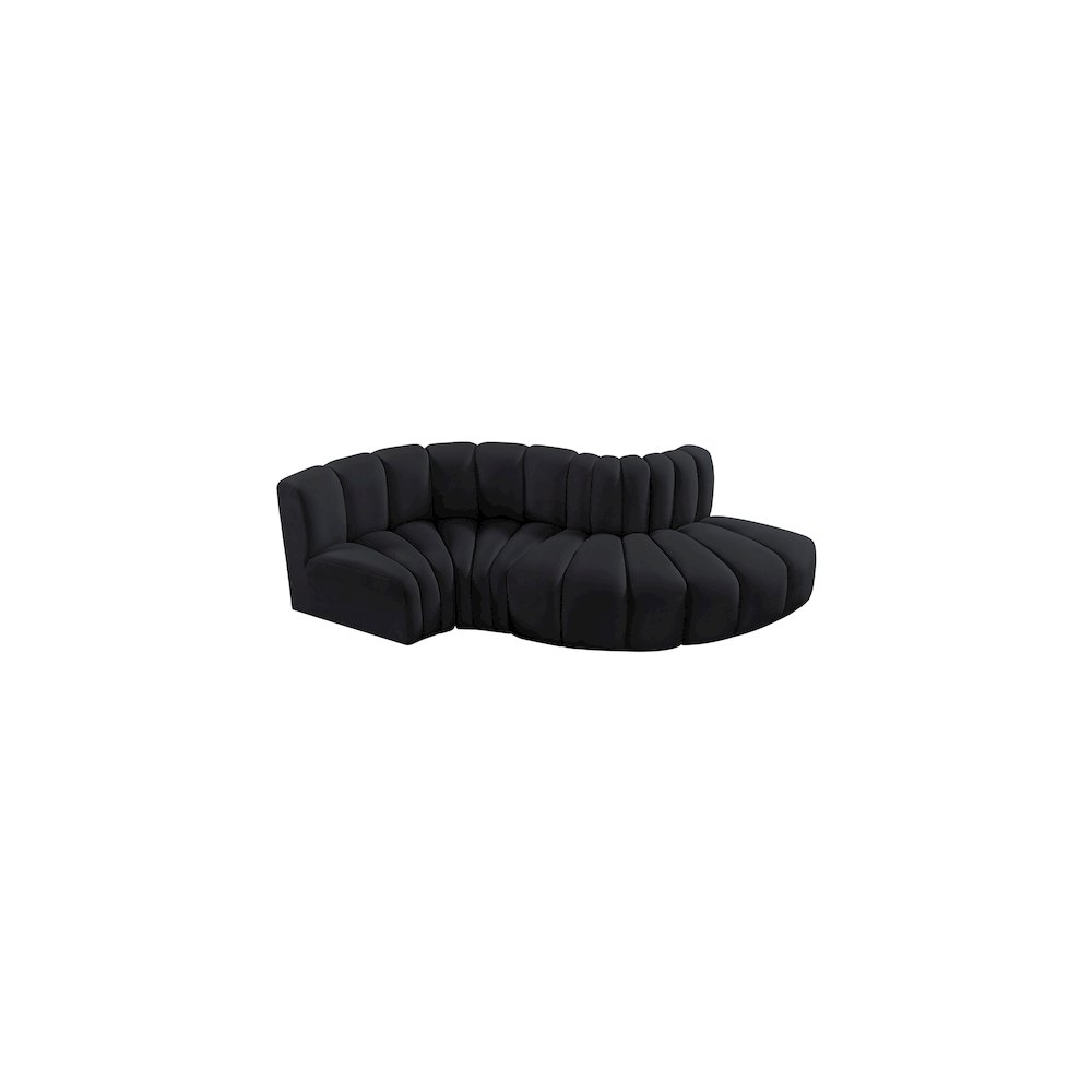 Arc Black Velvet Modular Sofa. Picture 4