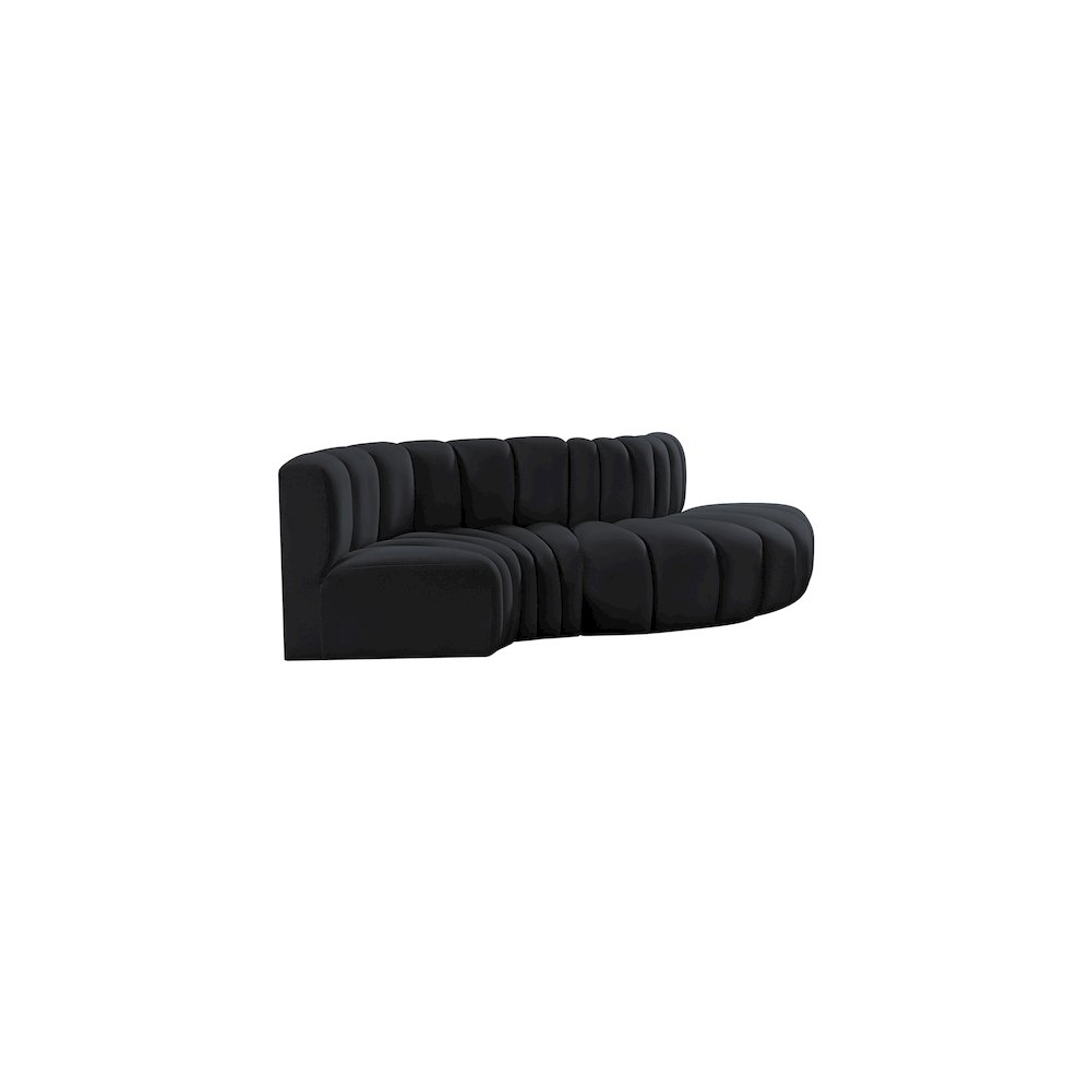 Arc Black Velvet Modular Sofa. Picture 5