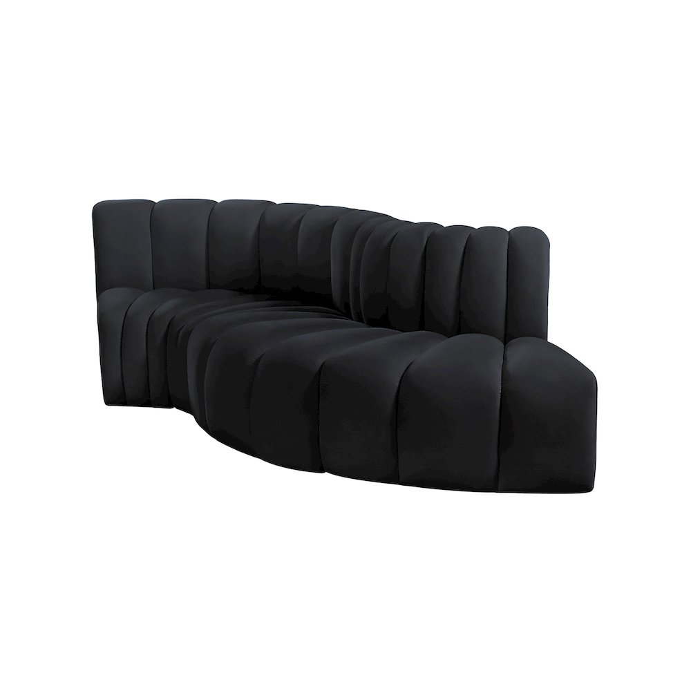 Arc Black Velvet Modular Sofa. Picture 6
