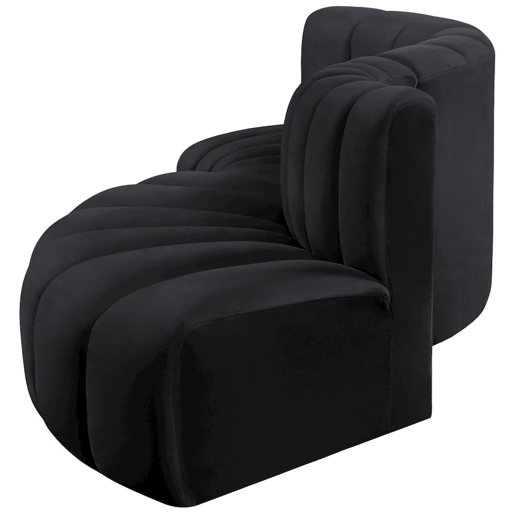 Arc Black Velvet Modular Sofa. Picture 8