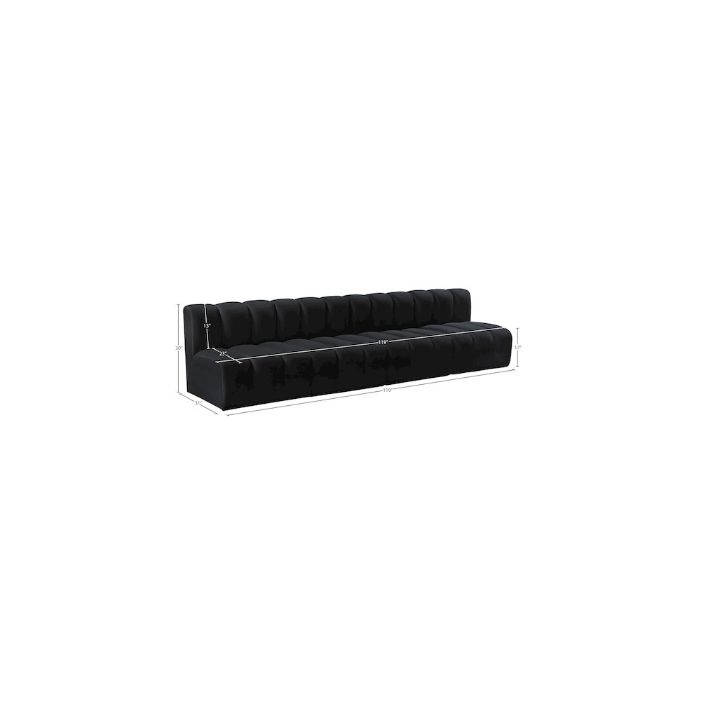 Arc Black Velvet Modular Sofa. Picture 9