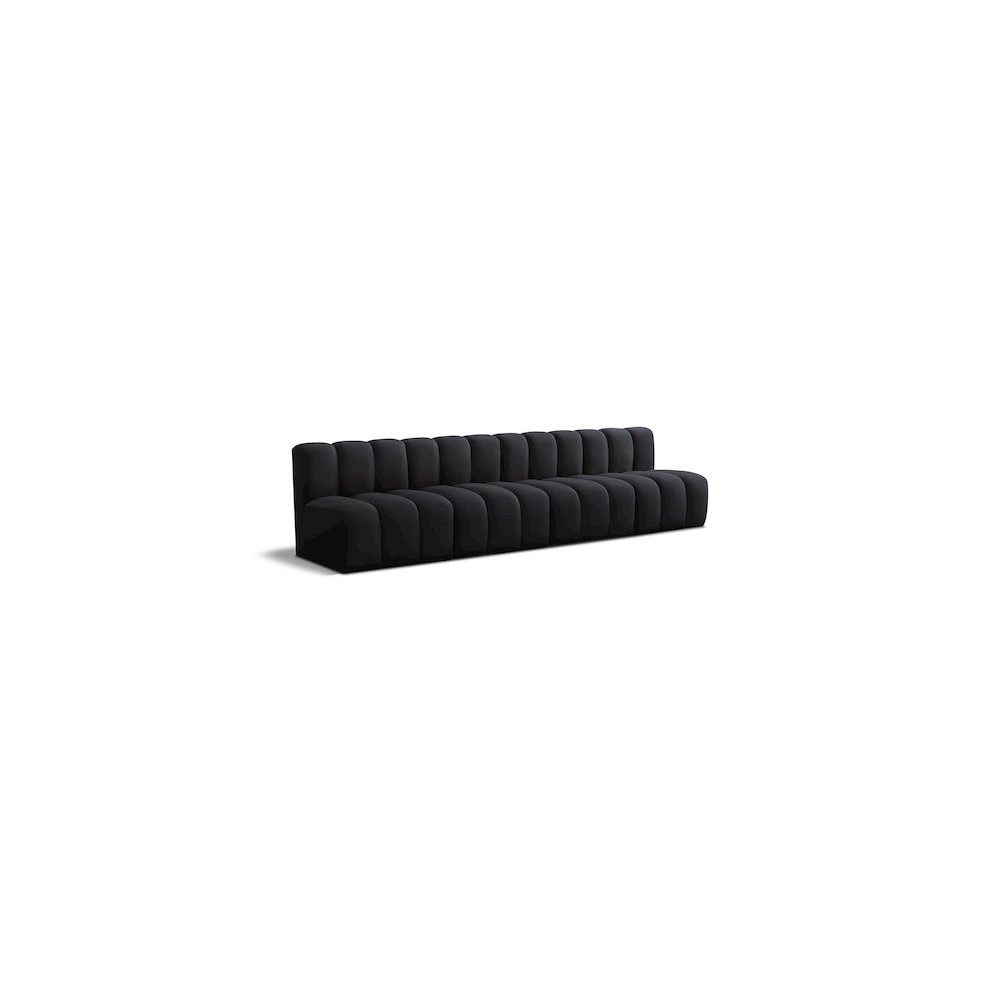Arc Black Velvet Modular Sofa. Picture 1
