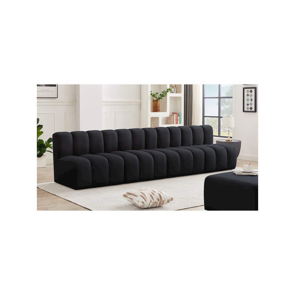 Arc Black Velvet Modular Sofa. Picture 2