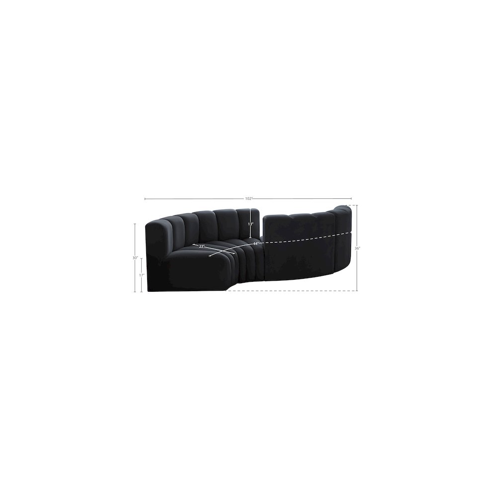 Arc Black Velvet Modular Sofa. Picture 7