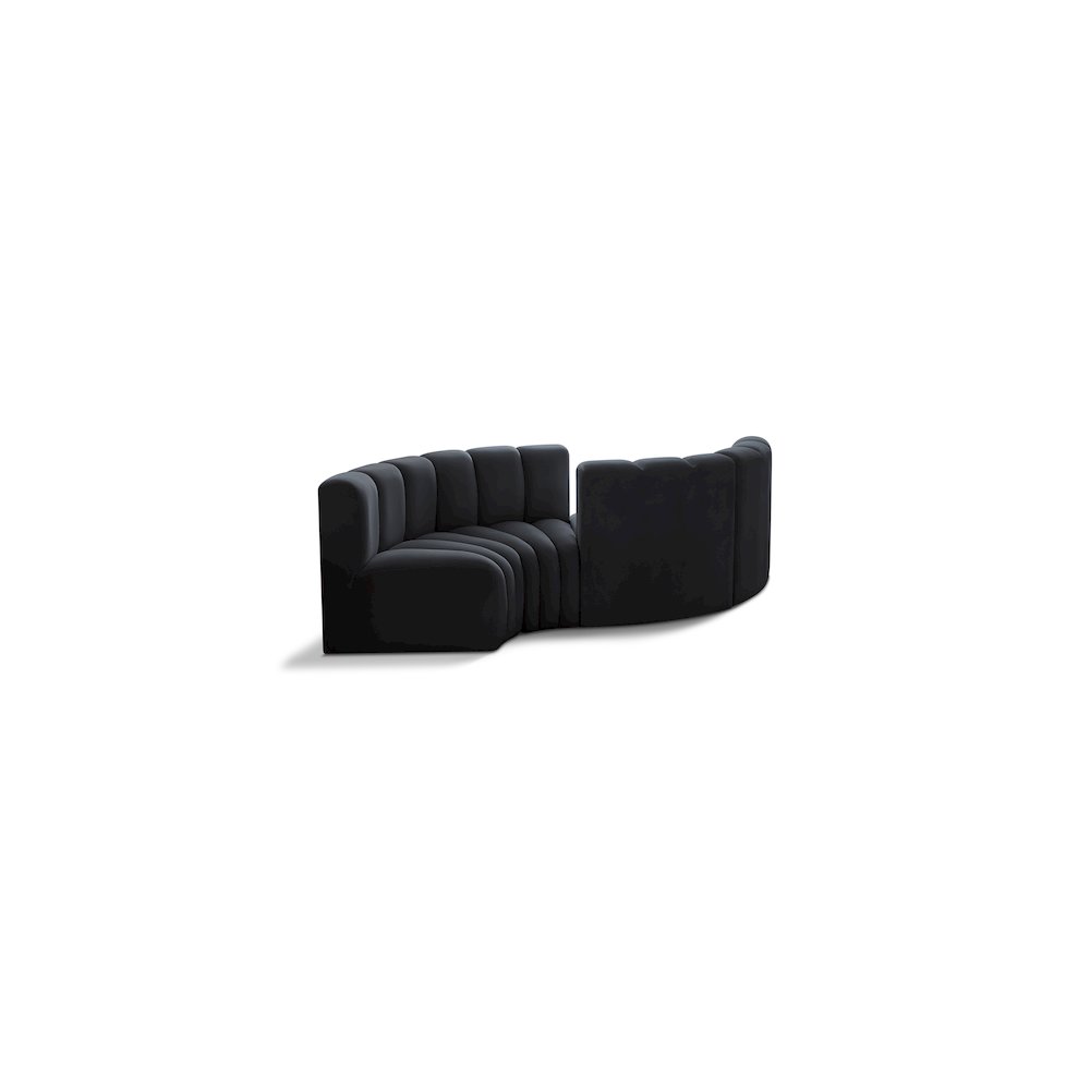 Arc Black Velvet Modular Sofa. Picture 1