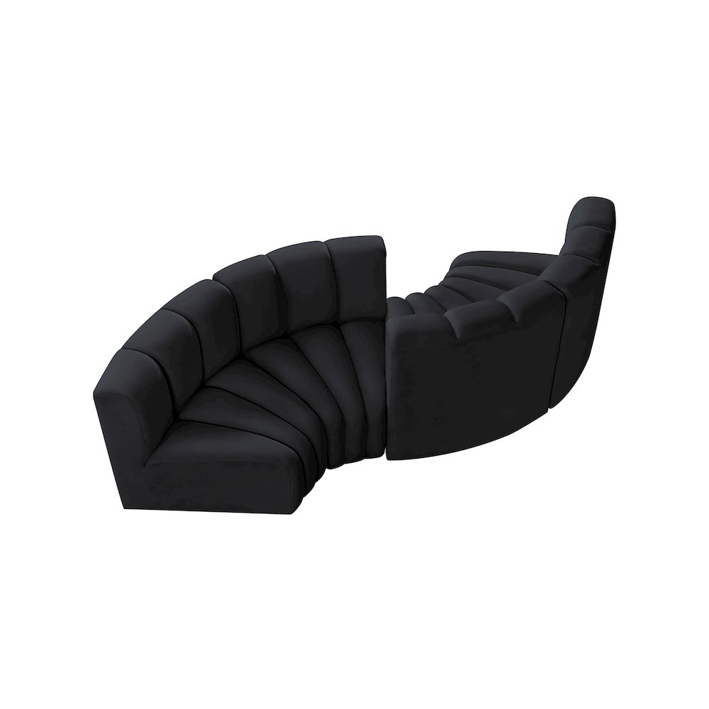 Arc Black Velvet Modular Sofa. Picture 4