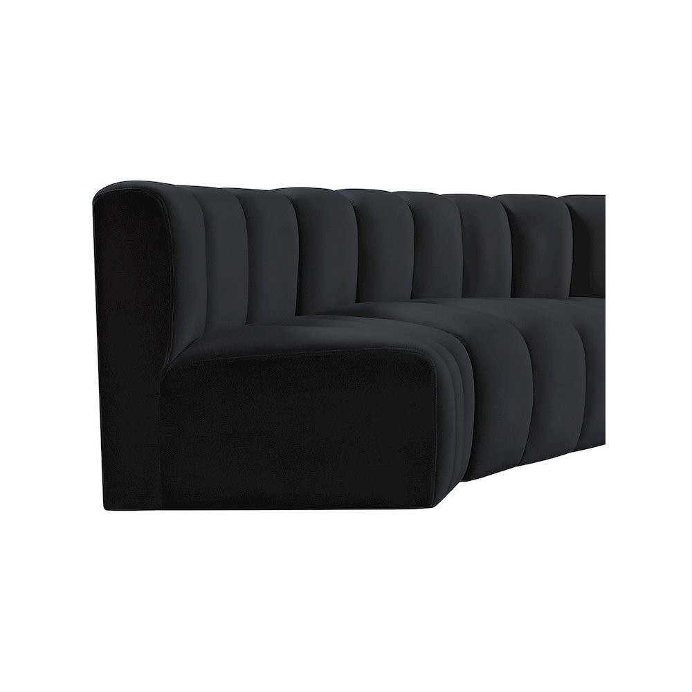 Arc Black Velvet Modular Sofa. Picture 6