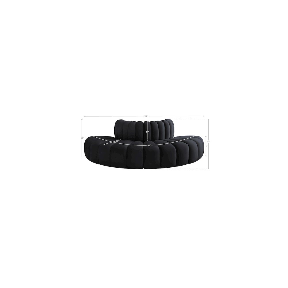 Arc Black Velvet Modular Sofa. Picture 8