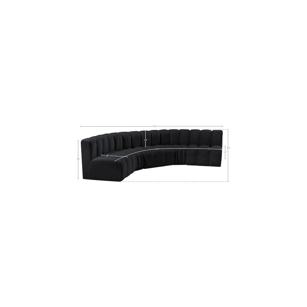 Arc Black Velvet Modular Sofa. Picture 14