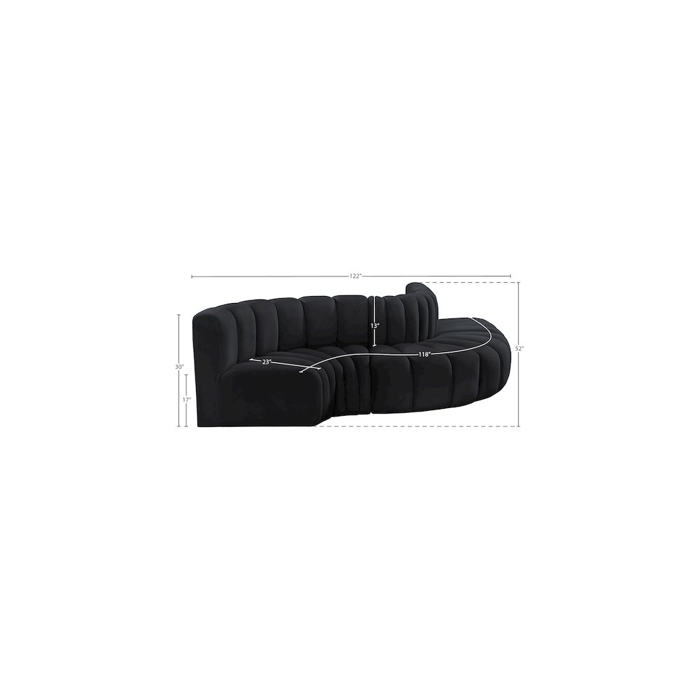 Arc Black Velvet Modular Sofa. Picture 10