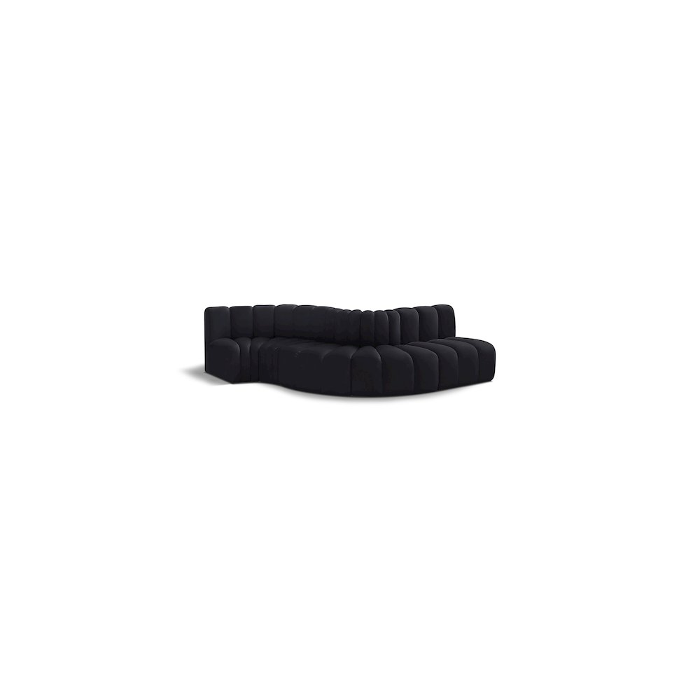 Arc Black Velvet Modular Sofa. Picture 1