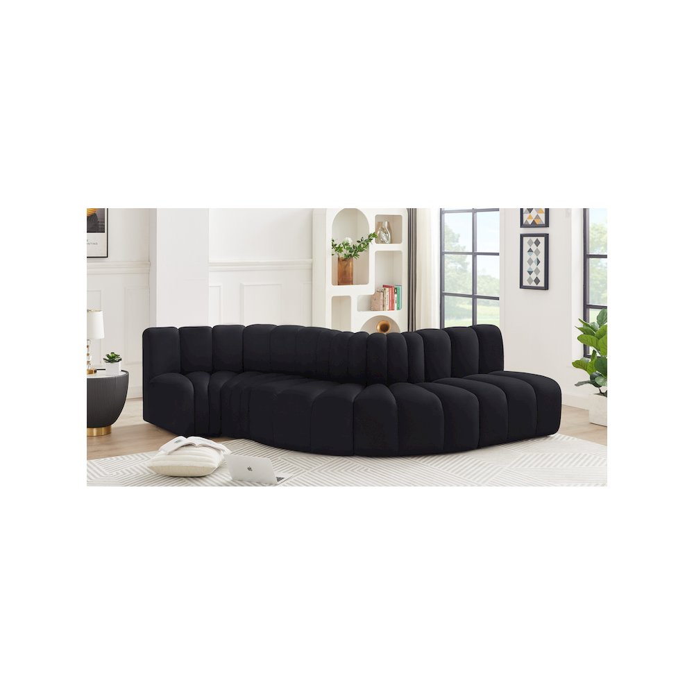 Arc Black Velvet Modular Sofa. Picture 2