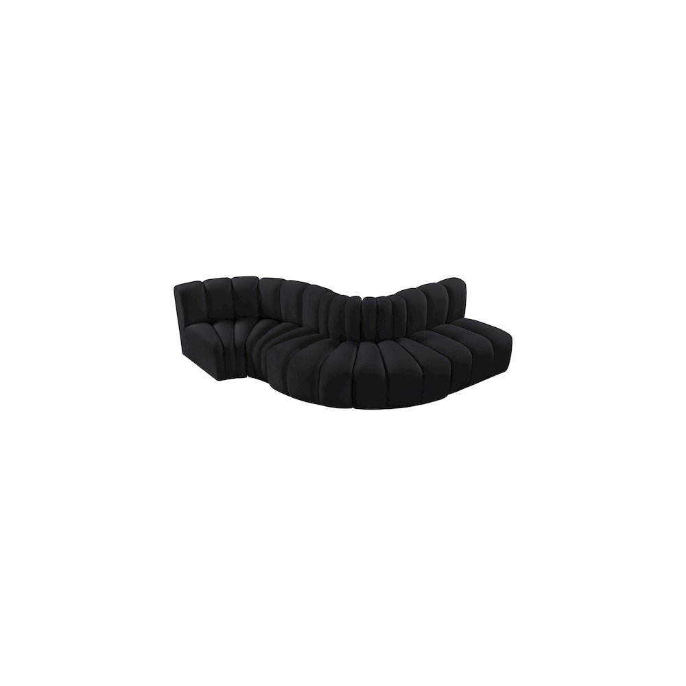 Arc Black Velvet Modular Sofa. Picture 4