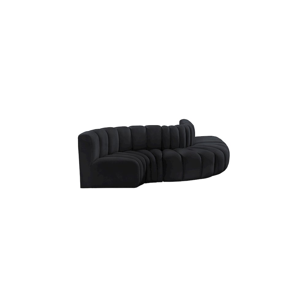 Arc Black Velvet Modular Sofa. Picture 5