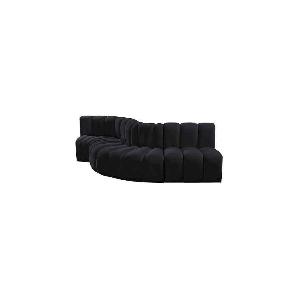 Arc Black Velvet Modular Sofa. Picture 6