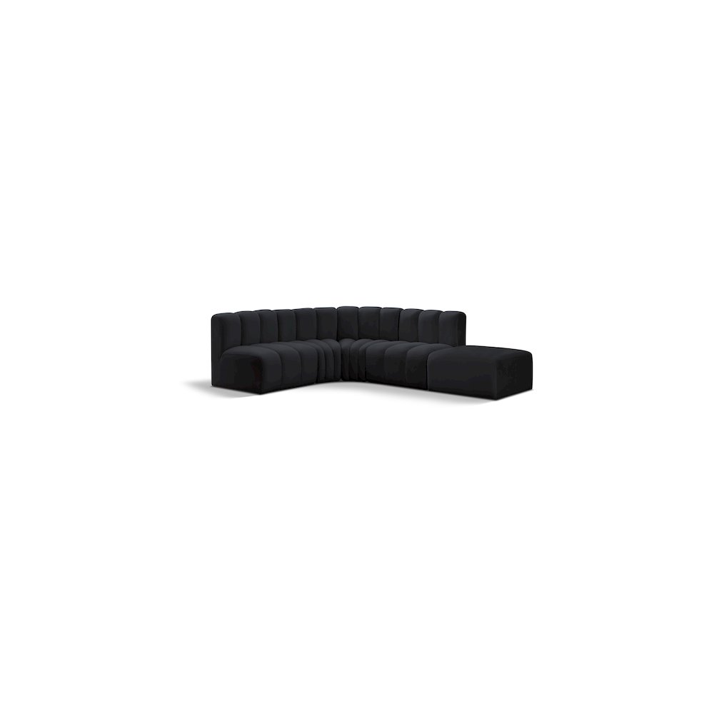 Arc Black Velvet Modular Sofa. Picture 1
