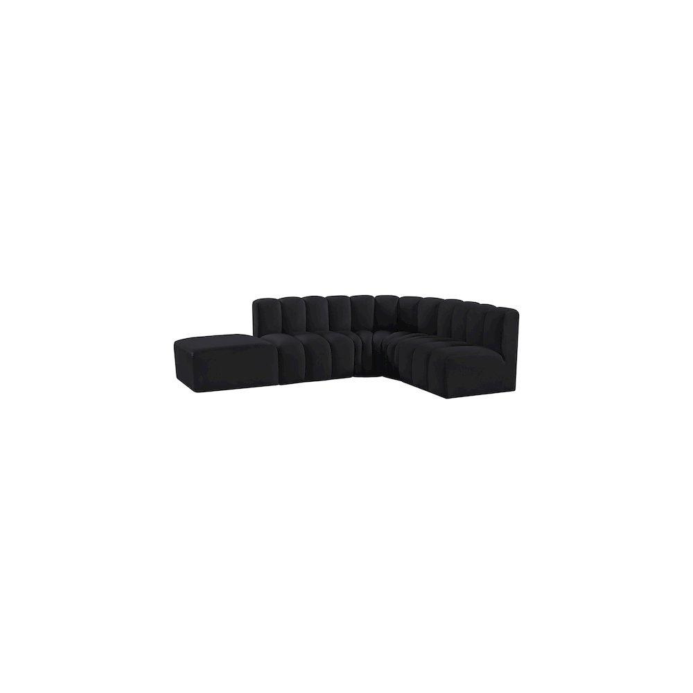 Arc Black Velvet Modular Sofa. Picture 10