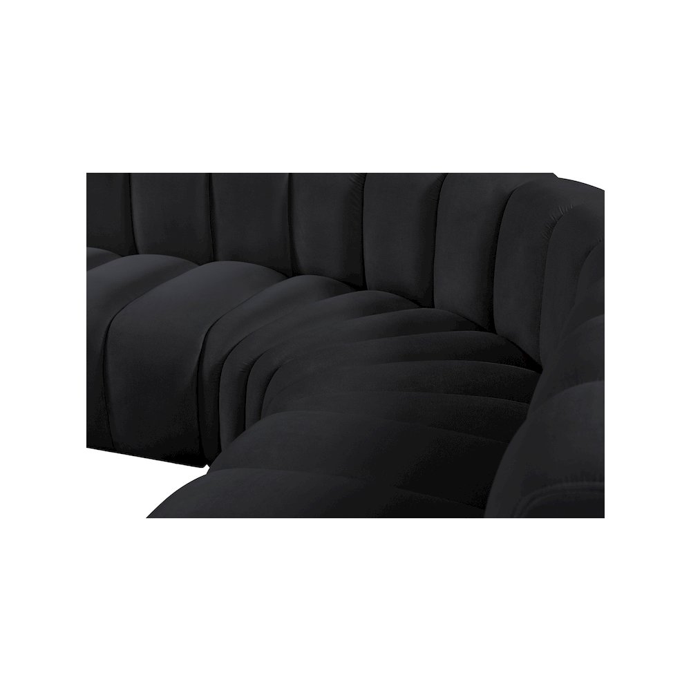 Arc Black Velvet Modular Sofa. Picture 15