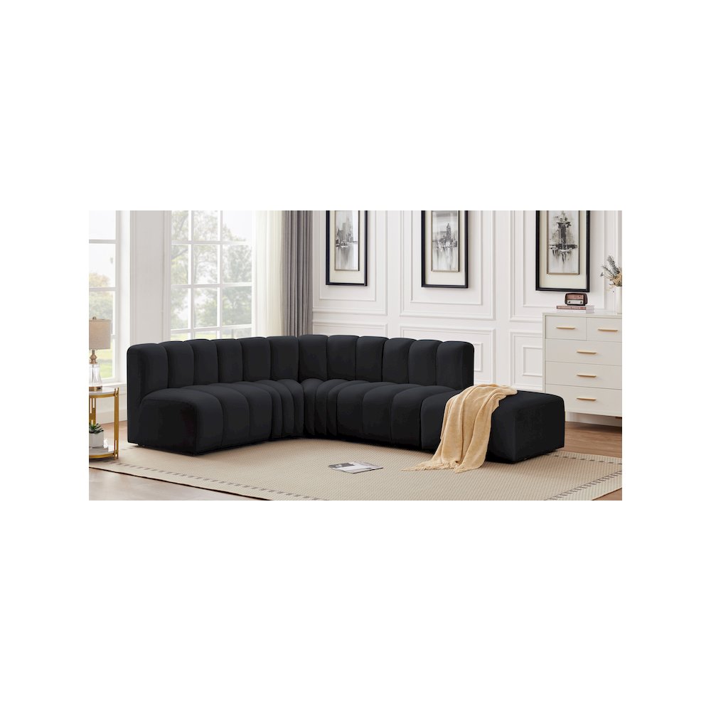 Arc Black Velvet Modular Sofa. Picture 2