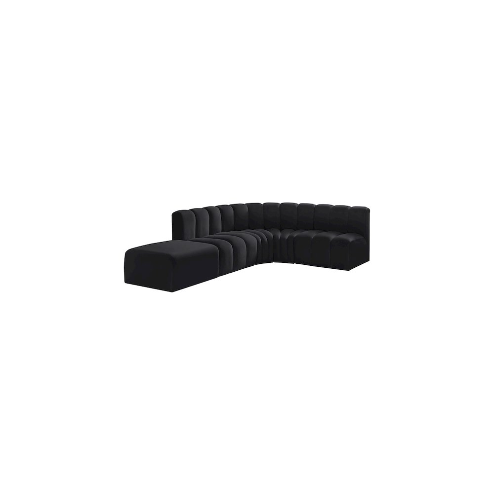 Arc Black Velvet Modular Sofa. Picture 4