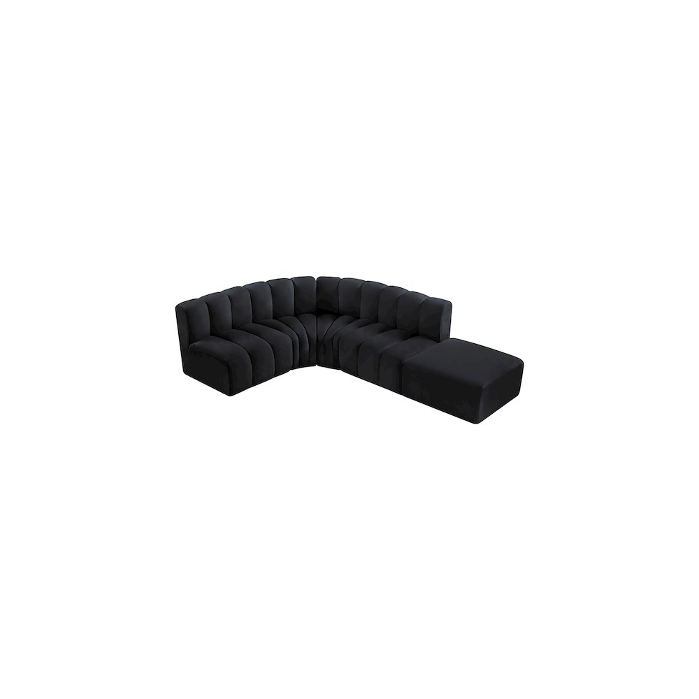 Arc Black Velvet Modular Sofa. Picture 7