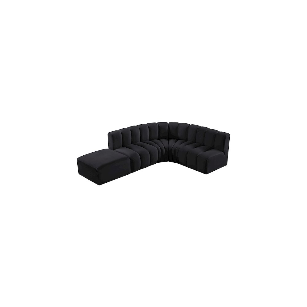 Arc Black Velvet Modular Sofa. Picture 8