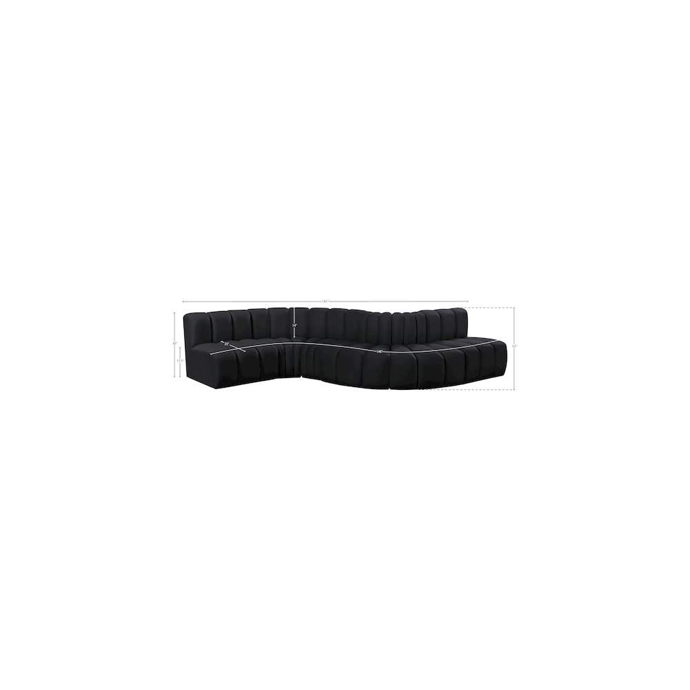 Arc Black Velvet Modular Sofa. Picture 14