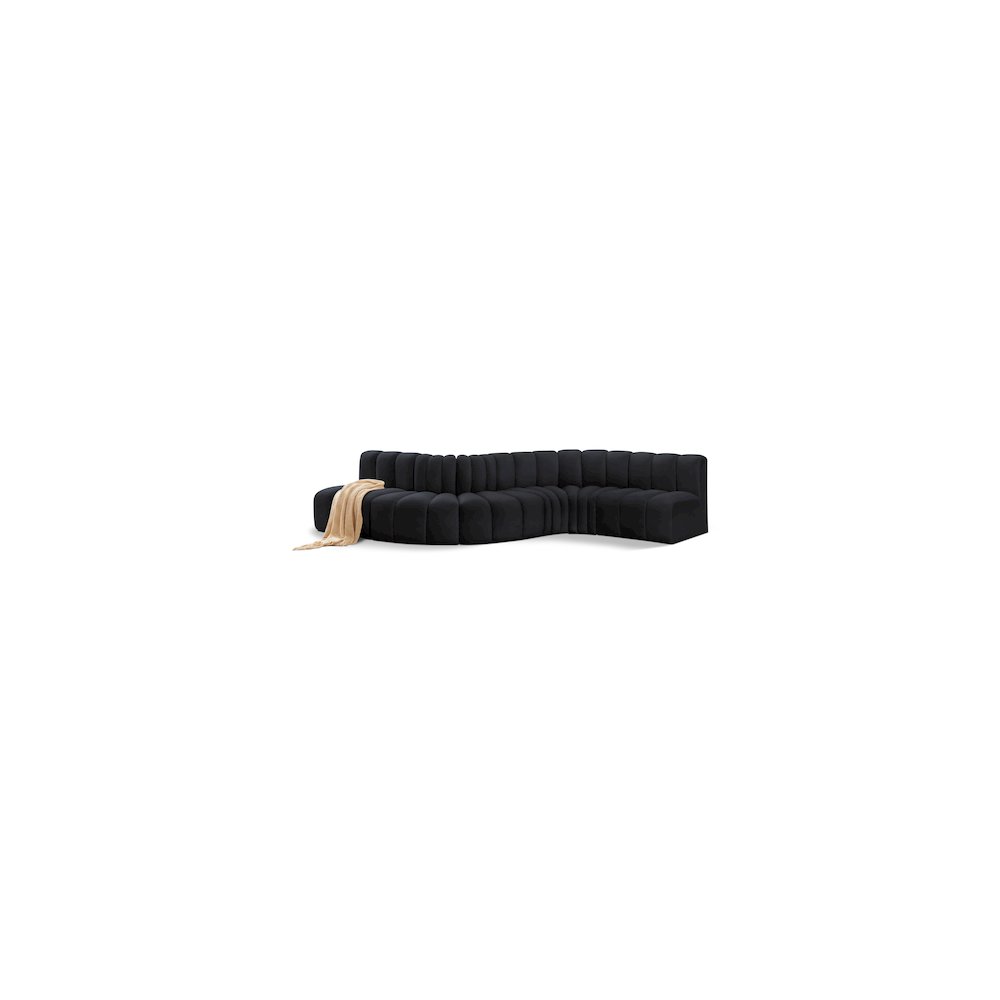 Arc Black Velvet Modular Sofa. Picture 1