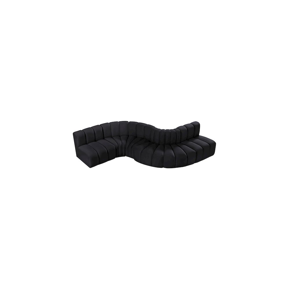 Arc Black Velvet Modular Sofa. Picture 4