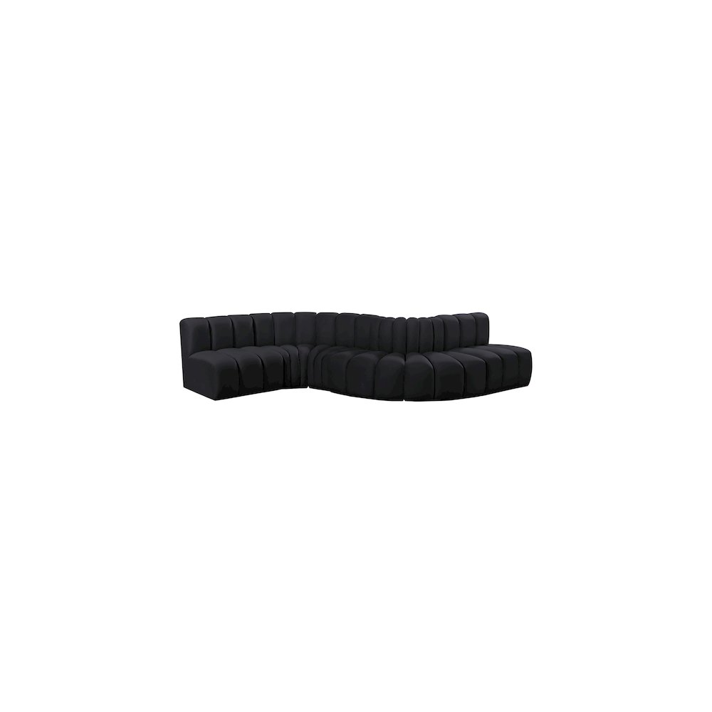 Arc Black Velvet Modular Sofa. Picture 5